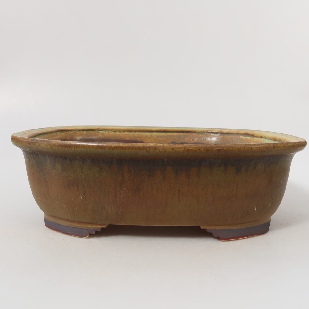 Ciotola bonsai in ceramica 25 x 21,5 x 7,5 cm, verde