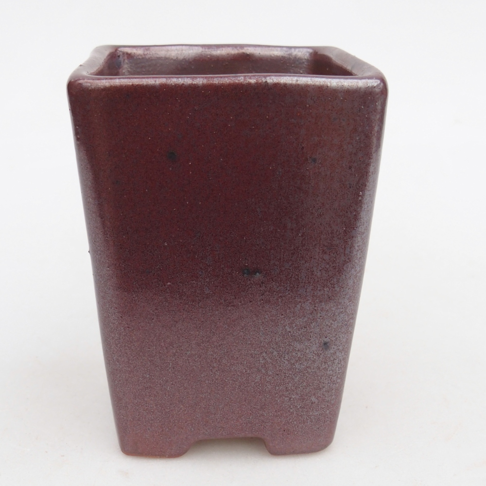 Ciotola per bonsai in ceramica 8 x 8 x 10,5 cm, colore bordeaux