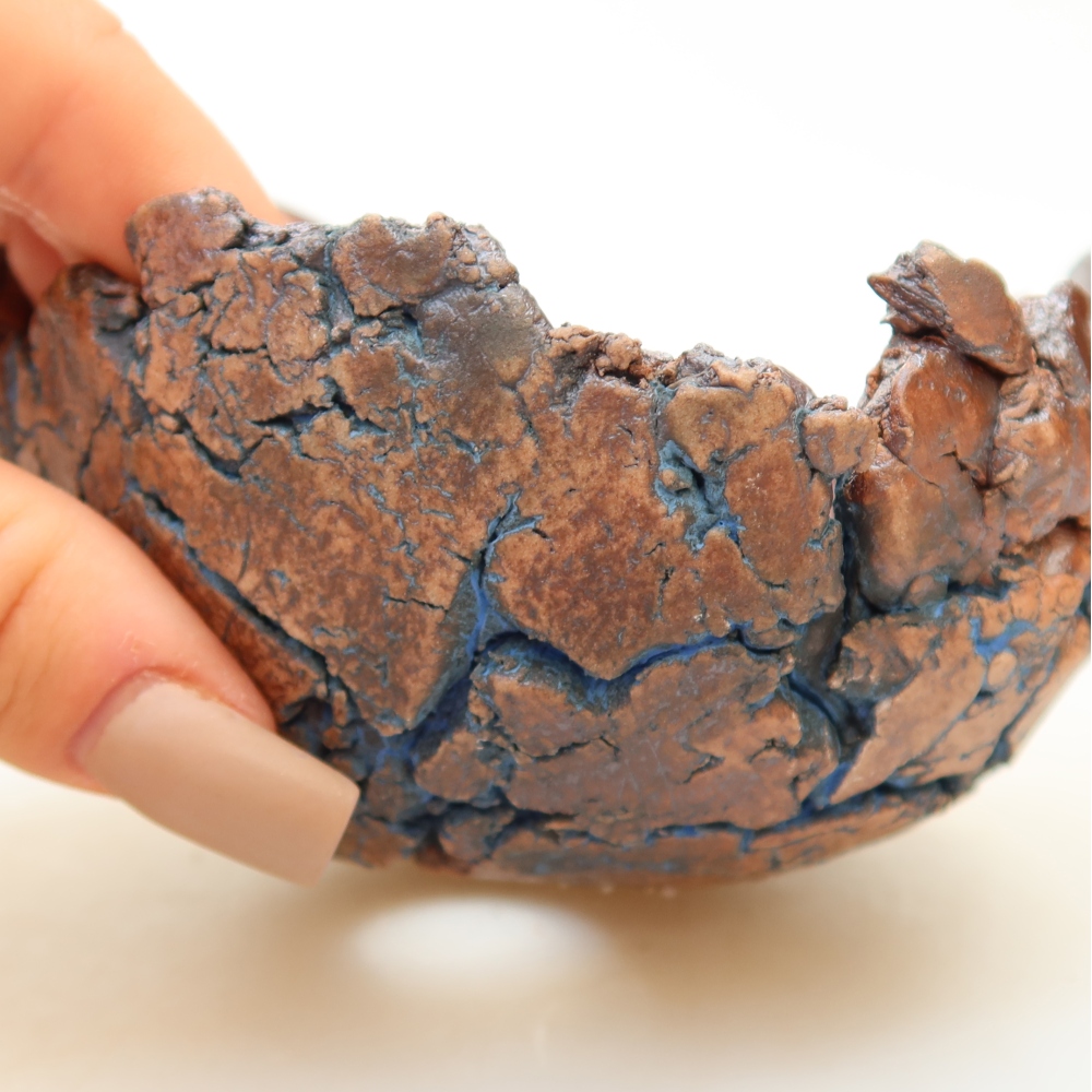 Guscio in ceramica 11 x 10,5 x 6,5 cm, colore blu