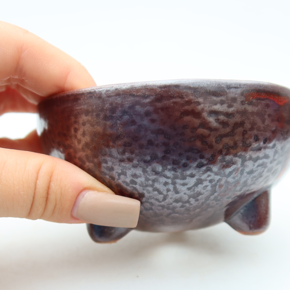 Ciotola per bonsai in ceramica 10 x 10 x 5 cm, marrone