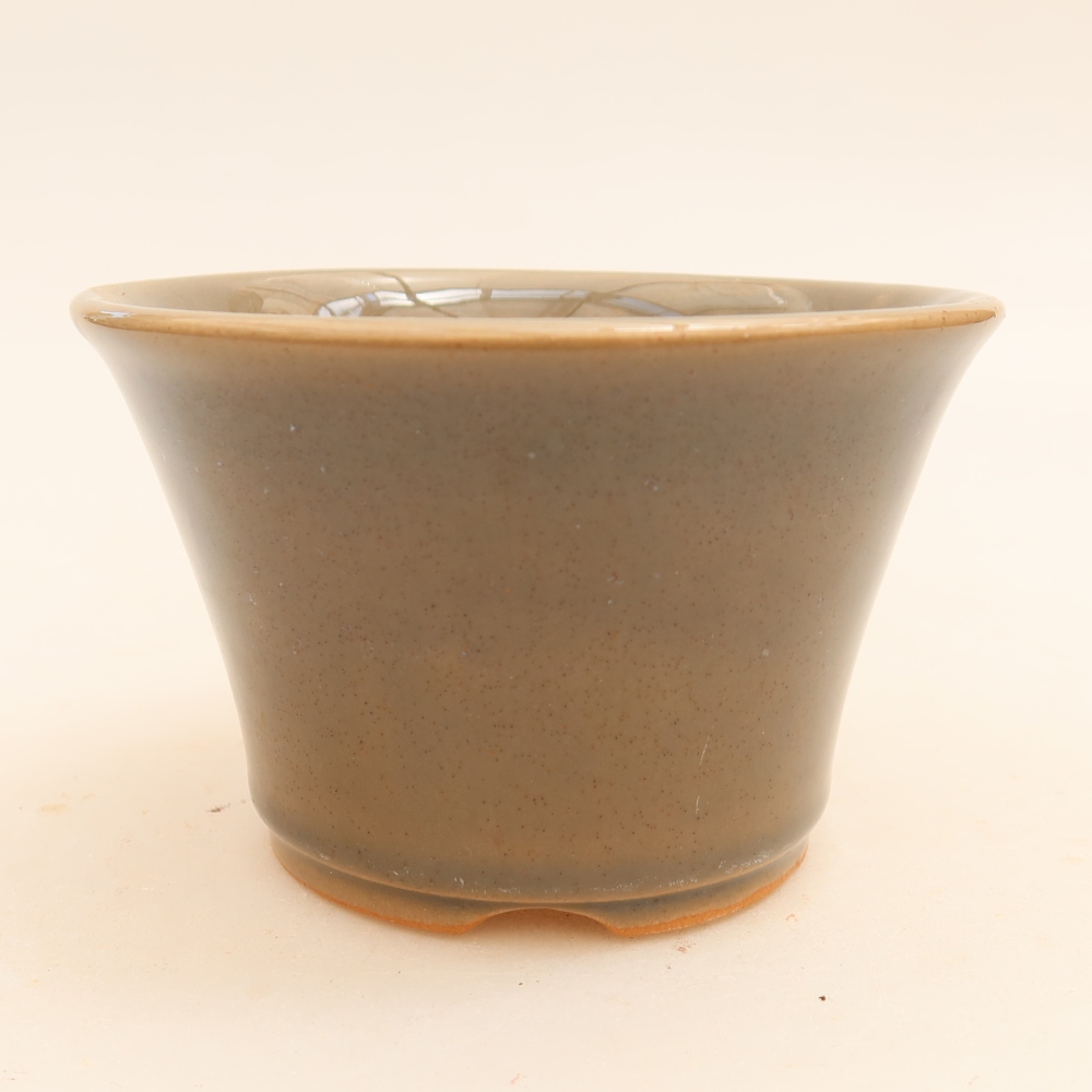 Vaso da bonsai in ceramica 11 x 11 x 7 cm, colore grigio