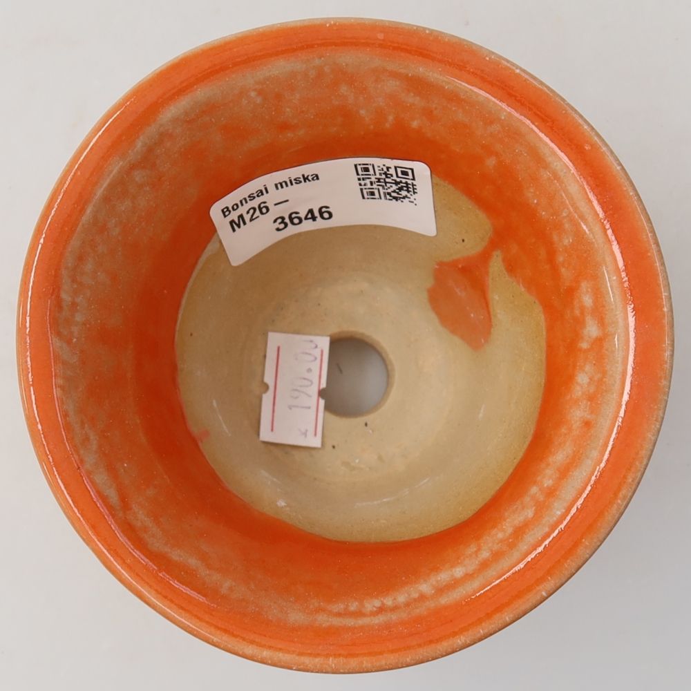 Vaso da bonsai in ceramica 10,5 x 10,5 x 7 cm, colore arancione