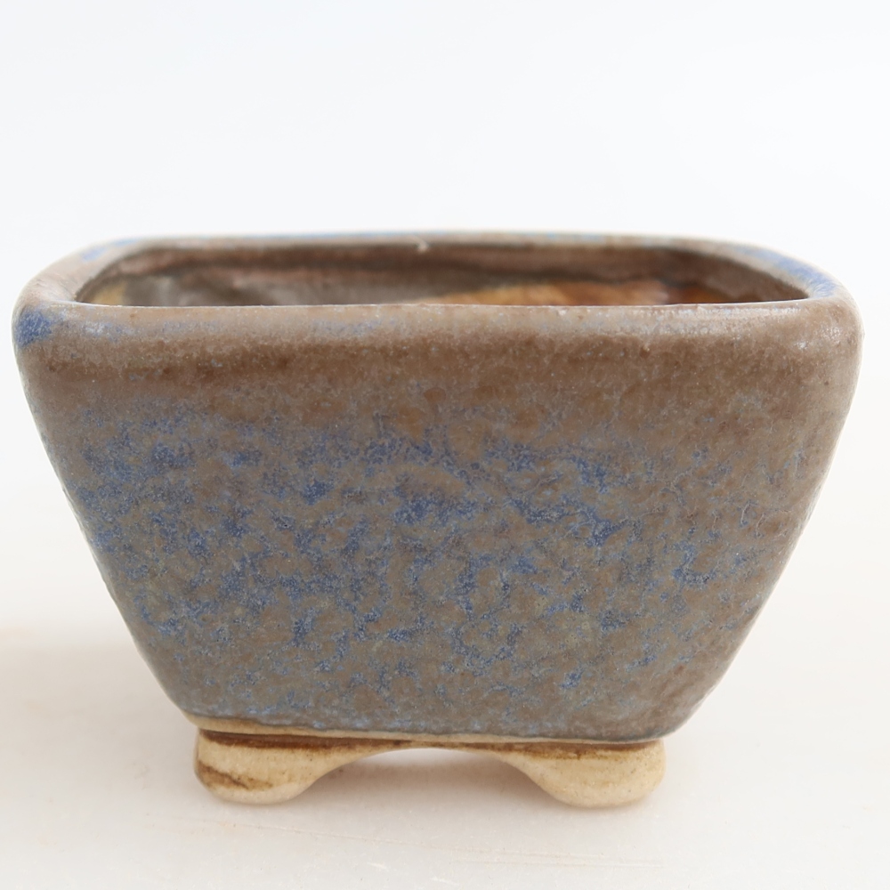 Vaso da bonsai in ceramica 6 x 6 x 4 cm, colore blu