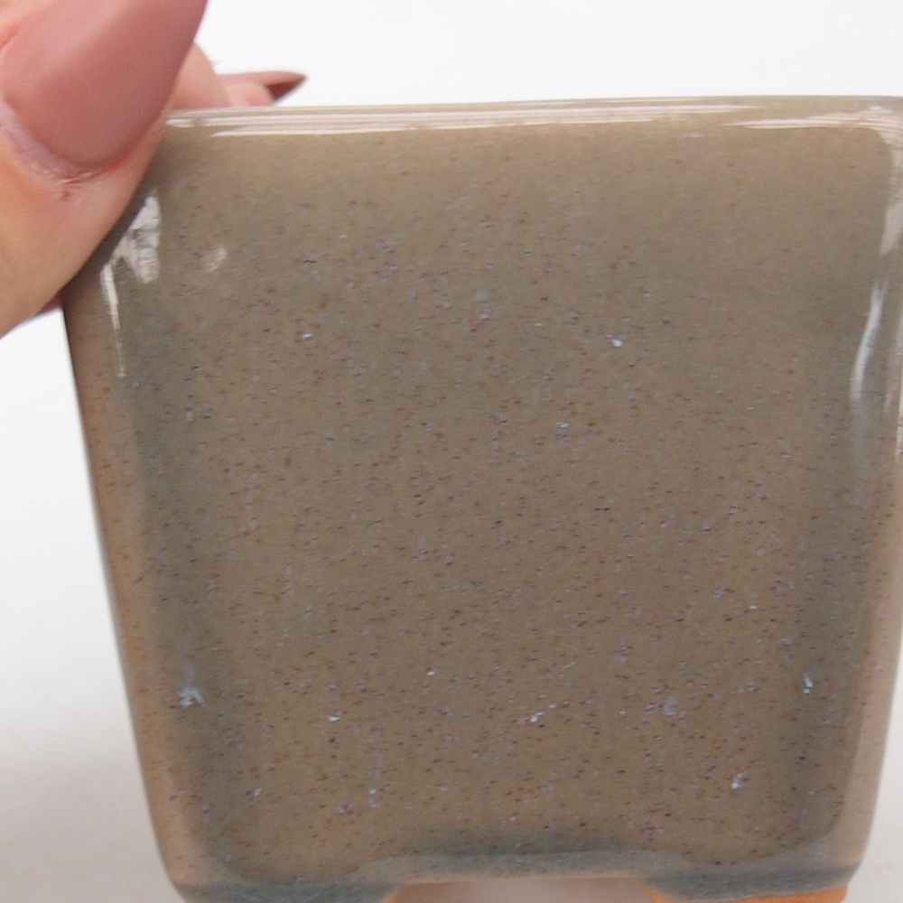 Ciotola bonsai in ceramica 7,5 x 7,5 x 7 cm, grigio