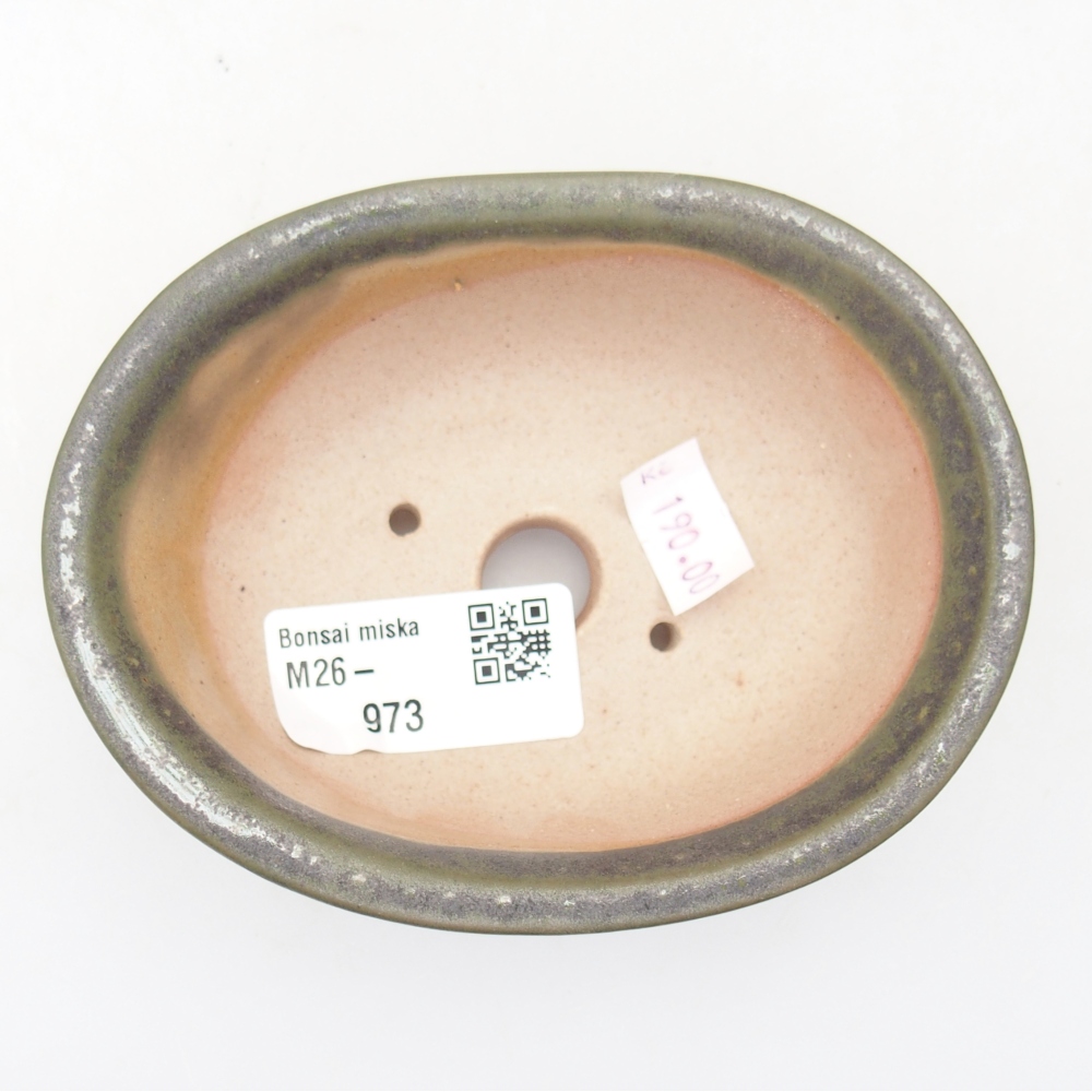 Ciotola per bonsai in ceramica 11 x 8,5 x 4 cm, verde