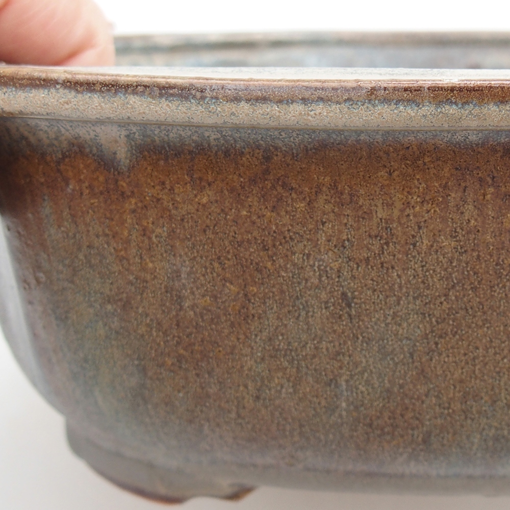 Ciotola per bonsai in ceramica 24 x 19,5 x 7 cm, marrone