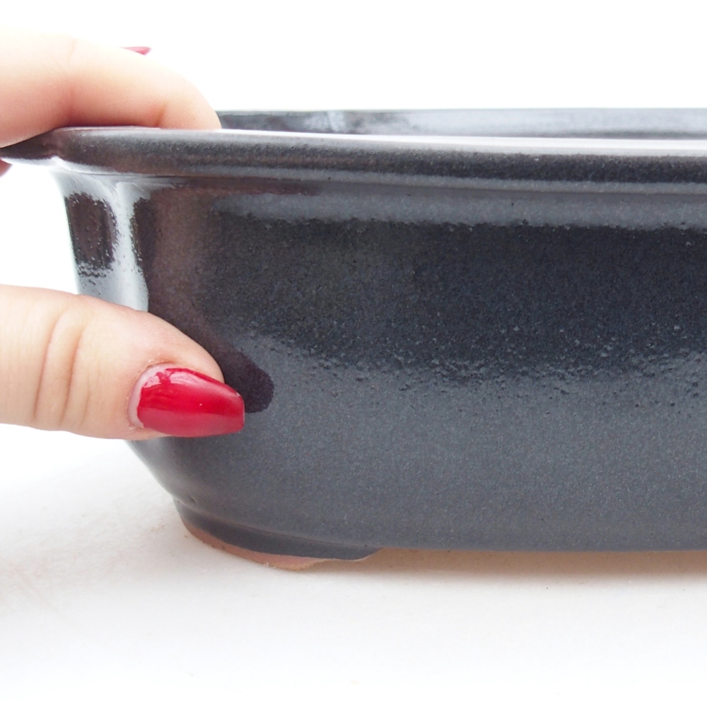 Ciotola bonsai in ceramica 25 x 21 x 7,5 cm, grigio