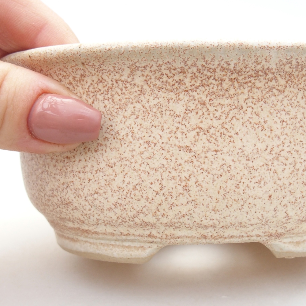 Ciotola per bonsai in ceramica 12 x 10 x 5,5 cm, colore beige
