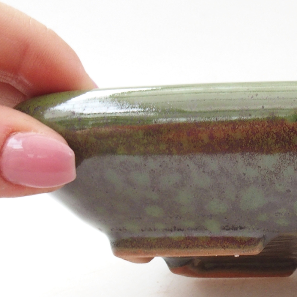 Ciotola bonsai in ceramica 17 x 13,5 x 3,5 cm, verde