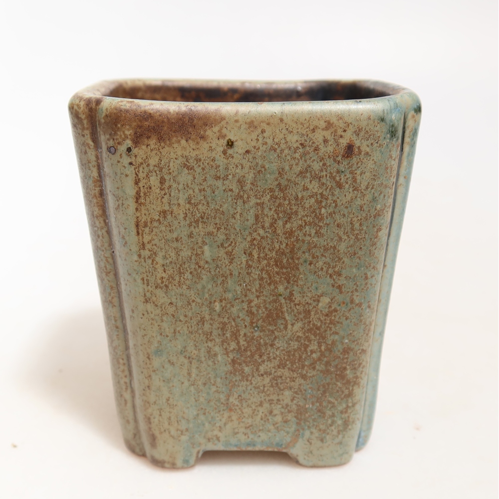 Vaso da bonsai in ceramica 7 x 7 x 8 cm, colore verde-marrone