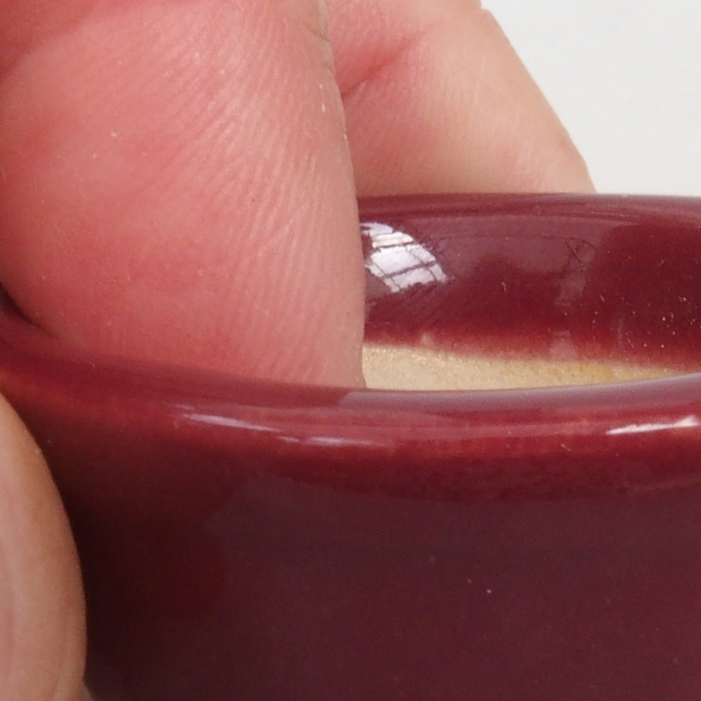 Ciotola per mini bonsai 4 x 4 x 2 cm, bordeaux