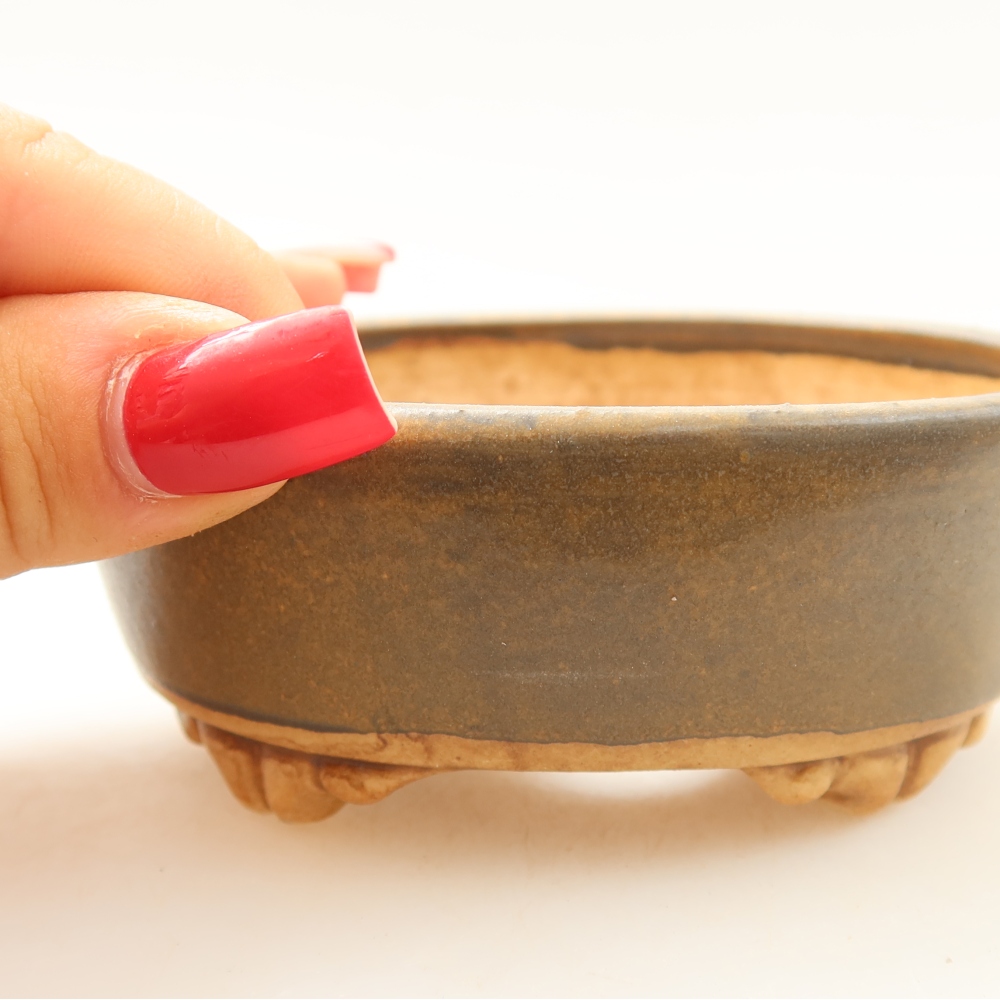 Ciotola per bonsai in ceramica 9,5 x 8 x 4 cm, marrone