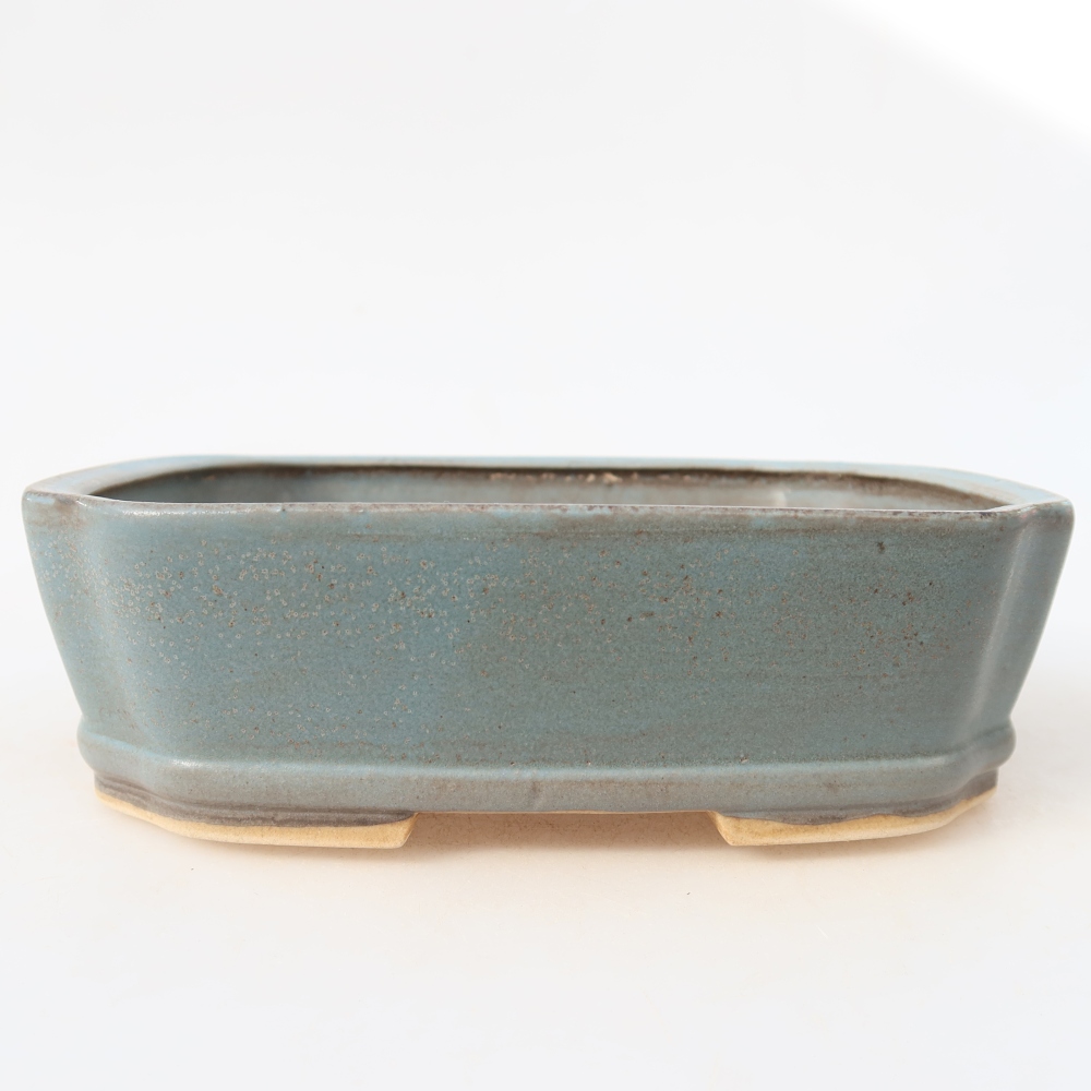 Vaso da bonsai in ceramica 17,5 x 14,5 x 5 cm, colore blu