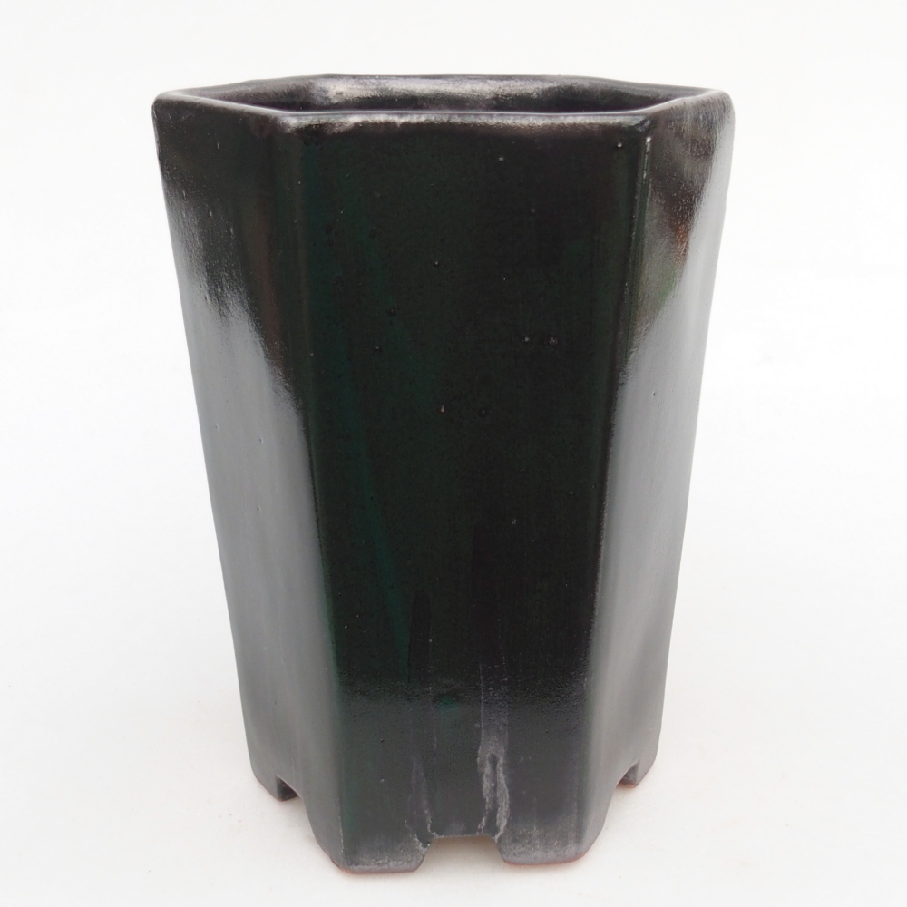 Ciotola per bonsai in ceramica 12,5 x 11,5 x 16,5 cm, verde