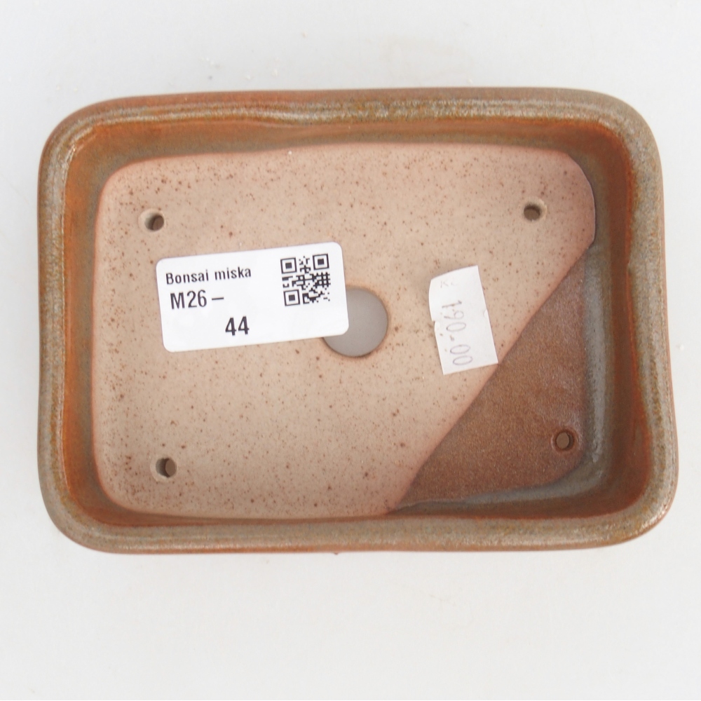 Ciotola per bonsai in ceramica 12,5 x 9,5 x 3,5 cm, marrone