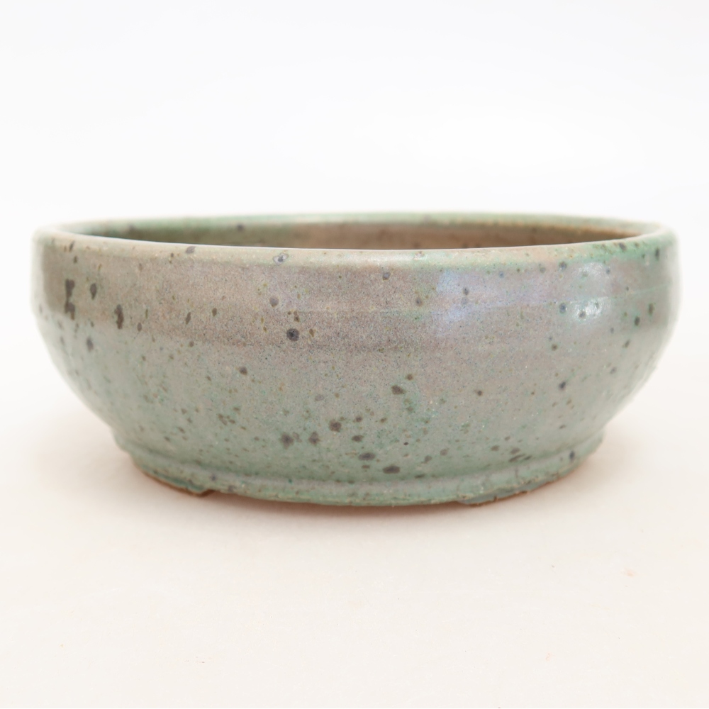 Vaso da bonsai in ceramica 14,5 x 14,5 x 5,5 cm, colore verde