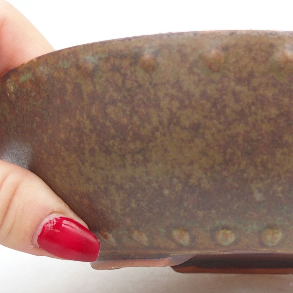 Ciotola bonsai in ceramica 17,5 x 17,5 x 4,5 cm, verde