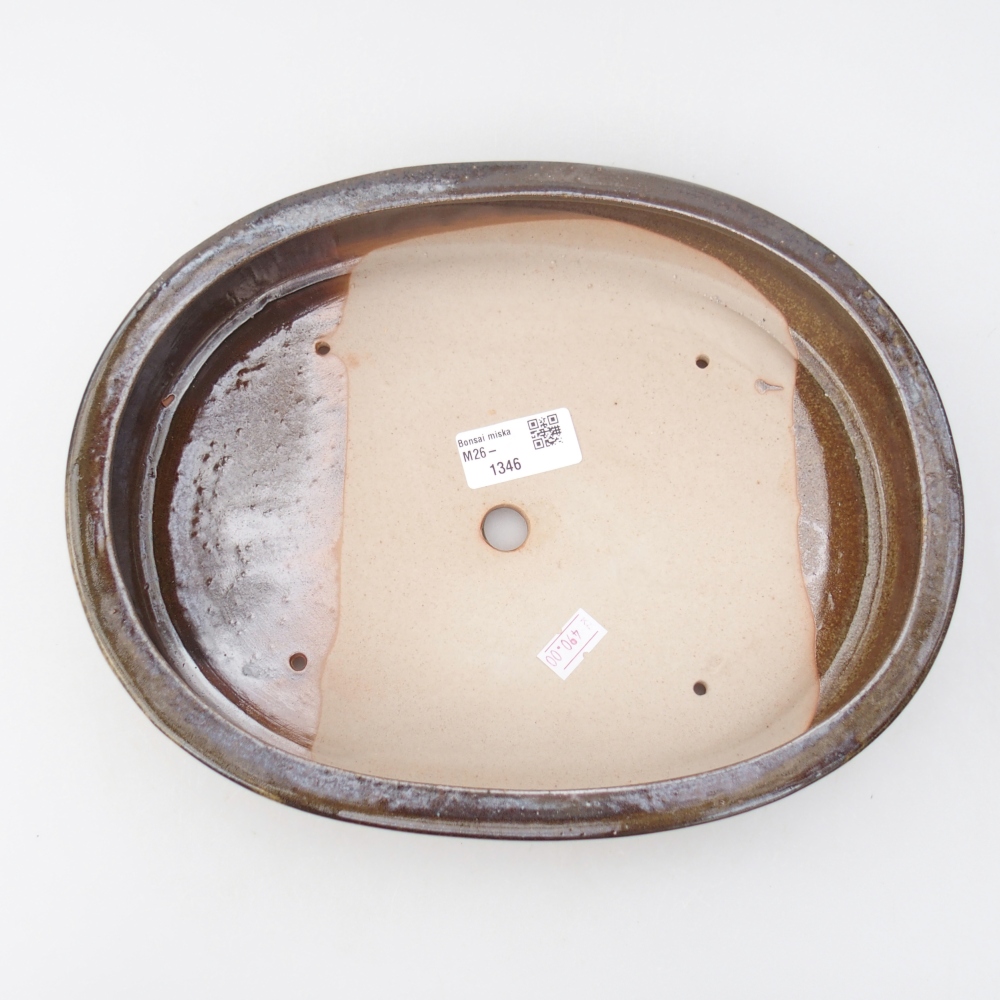 Ciotola per bonsai in ceramica 27 x 21 x 5,5 cm, marrone