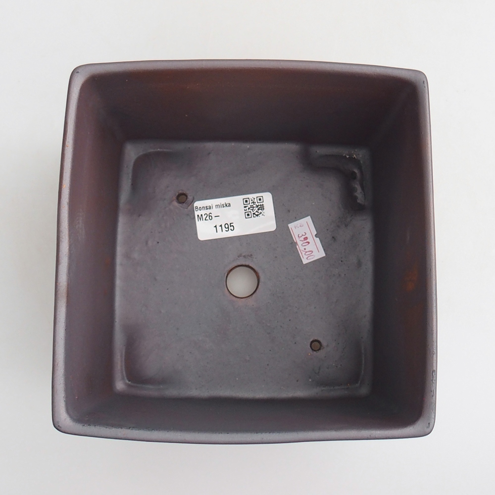 Ciotola bonsai in ceramica 15 x 15 x 10,5 cm, colore metallo