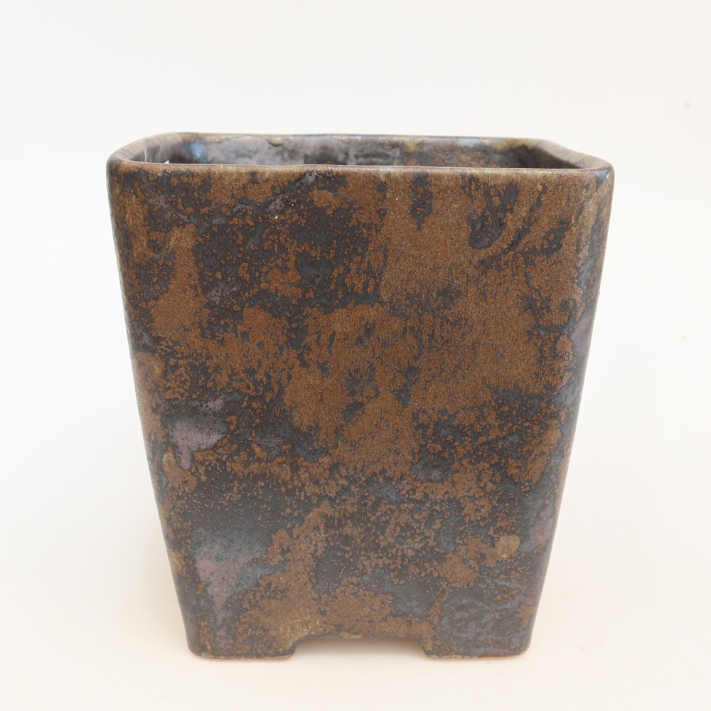 Ciotola per bonsai in ceramica 14 x 14 x 15 cm, marrone