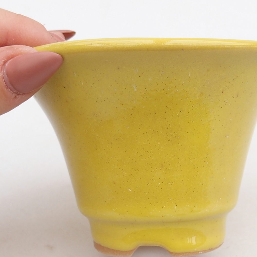 Ciotola bonsai in ceramica 10,5 x 10,5 x 7 cm, giallo