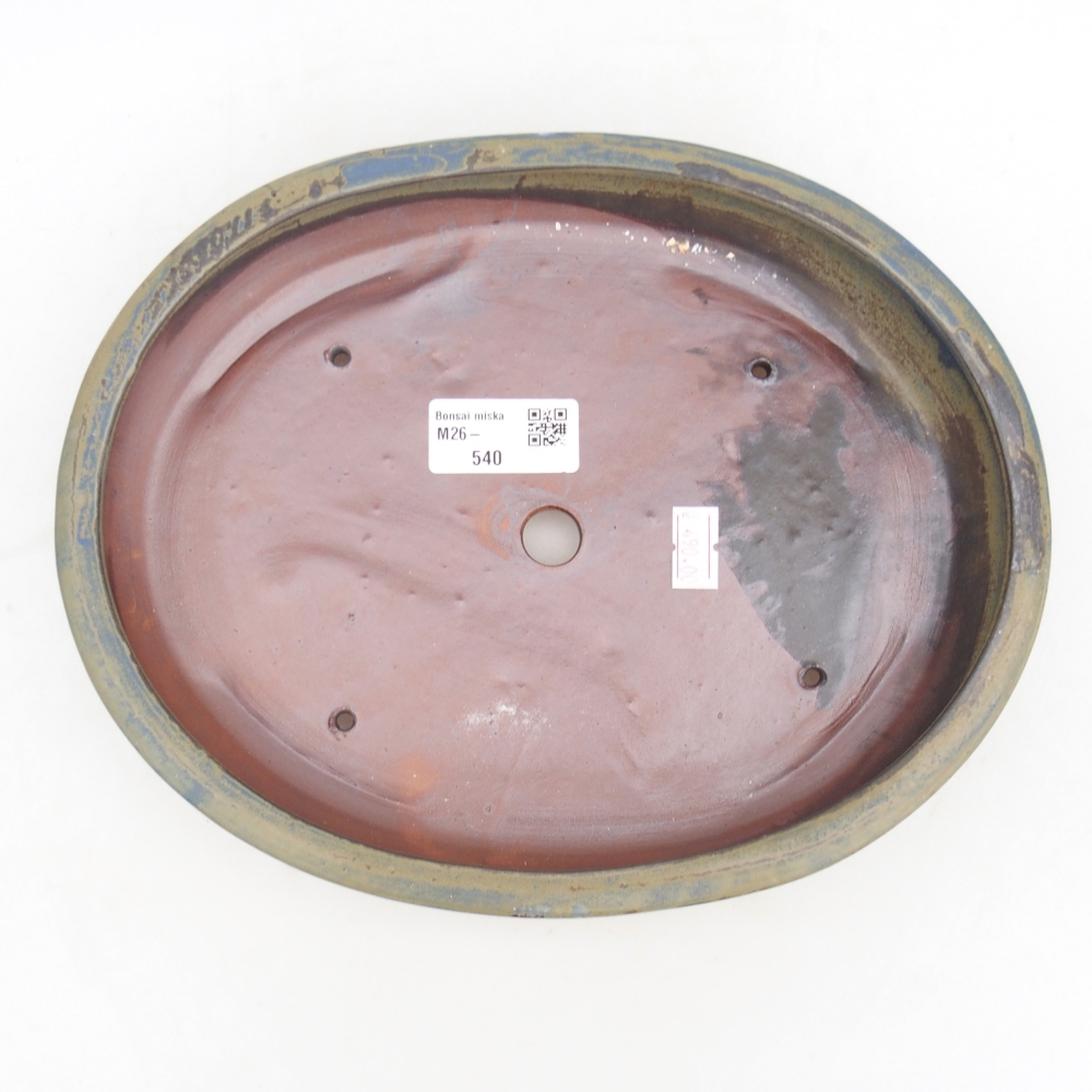 Ciotola bonsai in ceramica 24,5 x 20 x 4 cm, colore blu