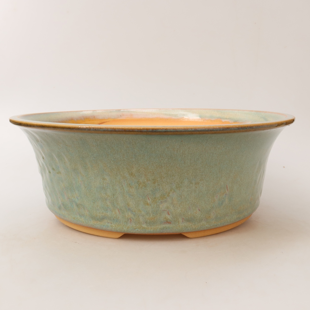 Vaso in ceramica per bonsai 29 x 29 x 9,5 cm, colore verde