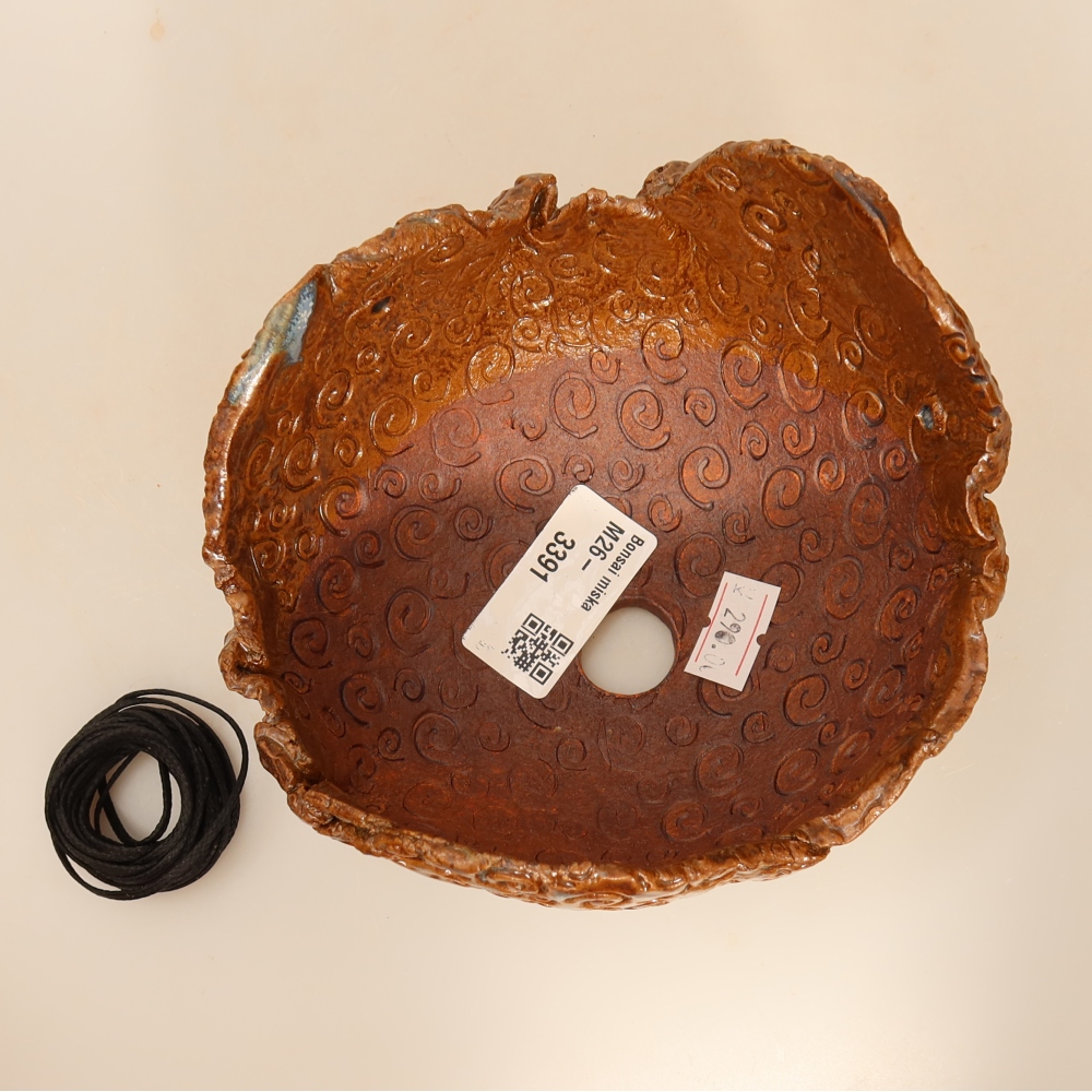 Contenitore in ceramica per Kokedama 13 x 13 x 8 cm, colore marrone