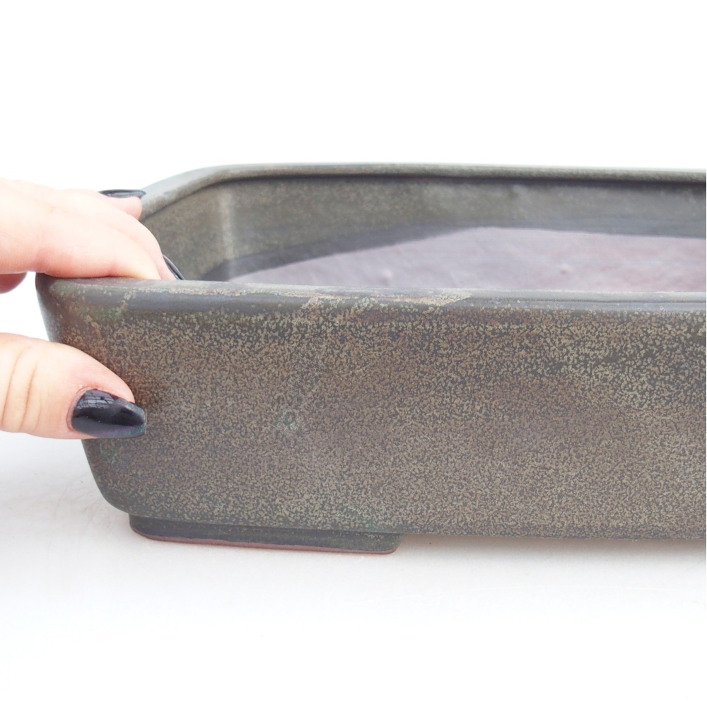 Ciotola bonsai in ceramica 26,5 x 20,5 x 7 cm, grigio