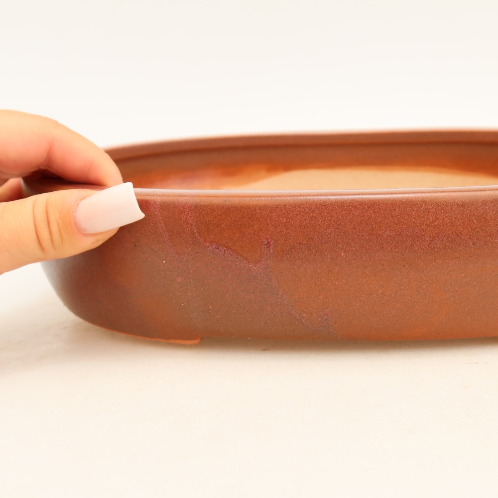 Vaso da bonsai in ceramica 27 x 21 x 5,5 cm, colore bordeaux