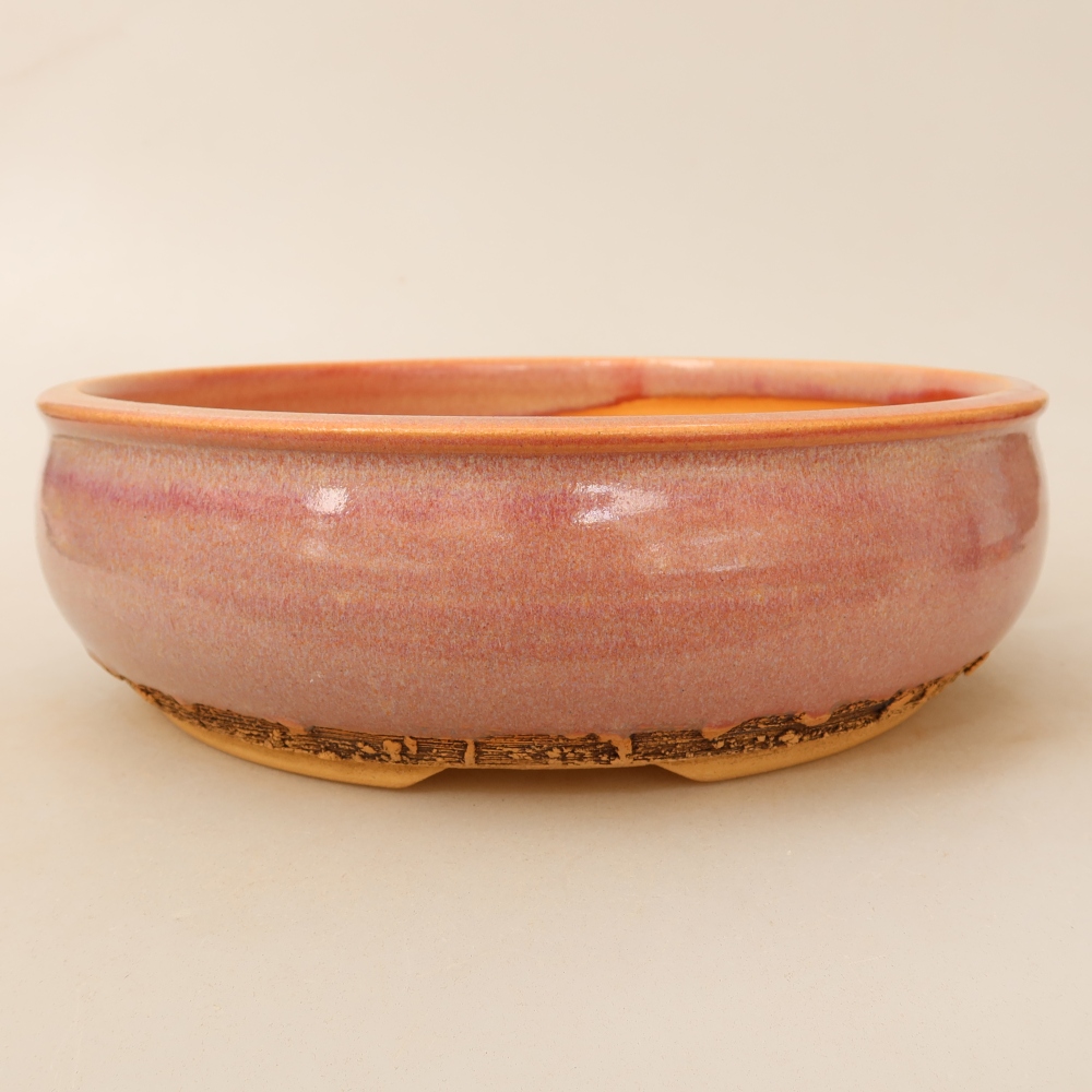 Vaso da bonsai in ceramica 23 x 23 x 7 cm, colore rosa