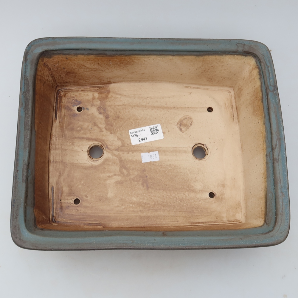 Vaso in ceramica per bonsai 29,5 x 24 x 8 cm, colore blu
