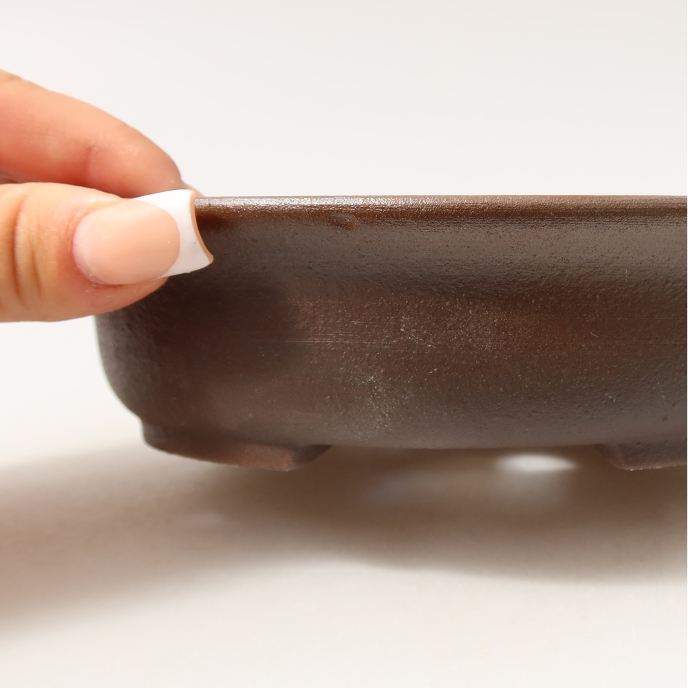 Vaso da bonsai in ceramica 15,5 x 14,5 x 4 cm, colore marrone