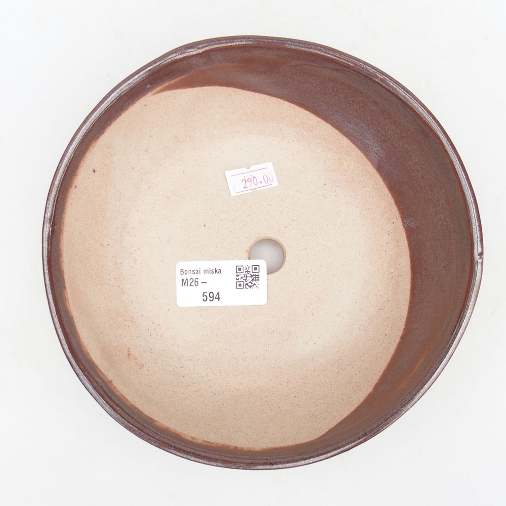 Ciotola per bonsai in ceramica 17,5 x 17,5 x 4,5 cm, marrone