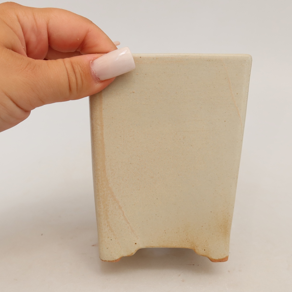 Vaso da bonsai in ceramica 9 x 9 x 11,5 cm, colore beige