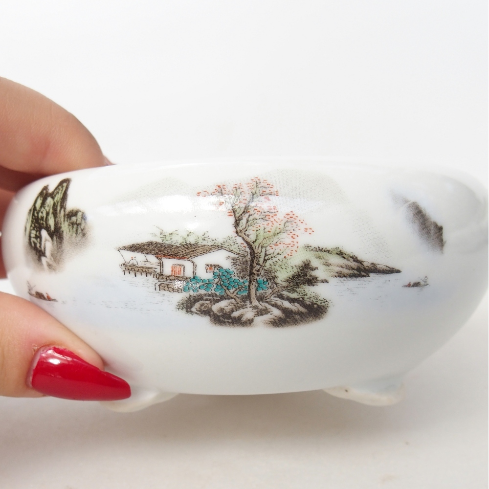 Ciotola per bonsai in ceramica 10 x 10 x 5 cm, colore bianco