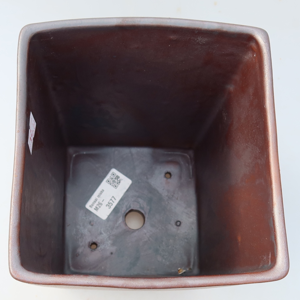 Ciotola bonsai in ceramica 15 x 15 x 19,5 cm, colore metallo