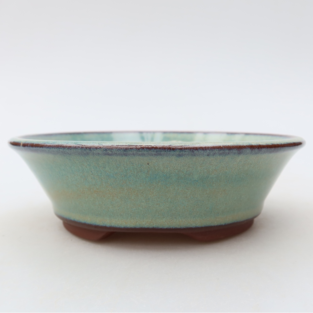 Vaso da bonsai in ceramica 14,5 x 14,5 x 4,5 cm, colore verde