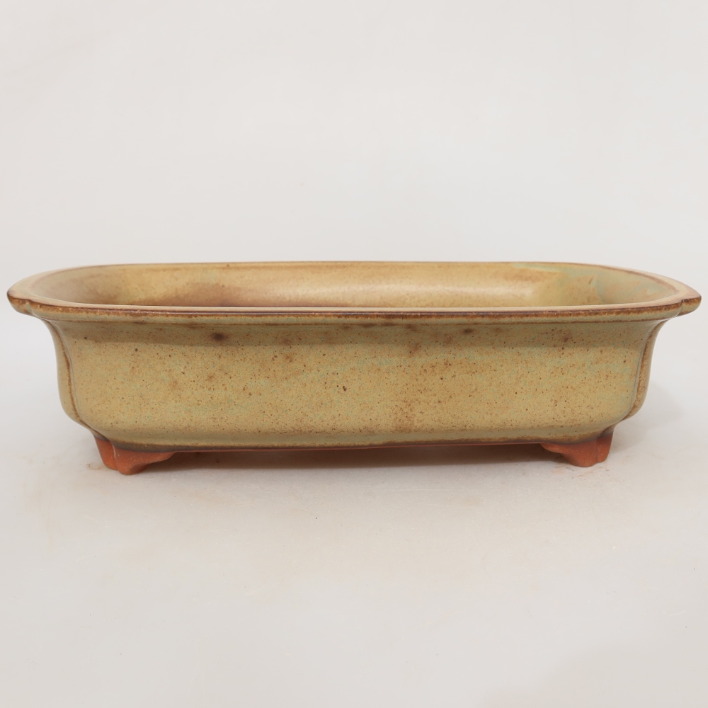 Ciotola in ceramica  24 x 17 x 6 cm, colore verde-beige