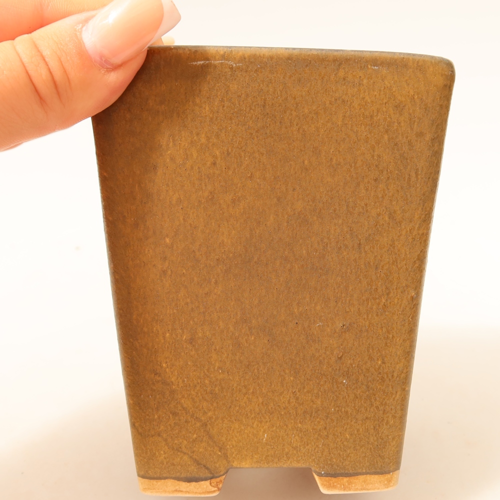 Vaso da bonsai in ceramica 8,5 x 8,5 x 10,5 cm, colore marrone
