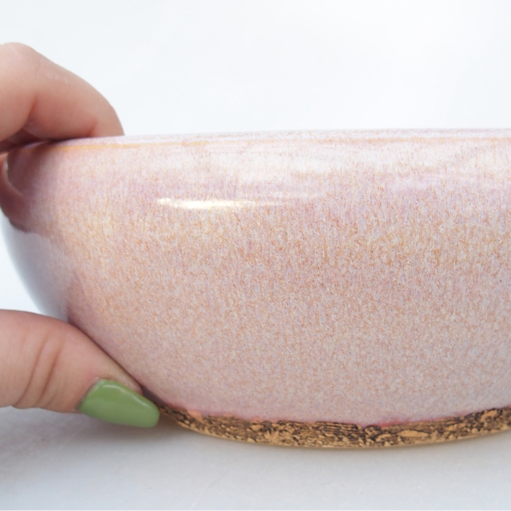 Ciotola bonsai in ceramica 18,5 x 18,5 x 6,5 cm, rosa