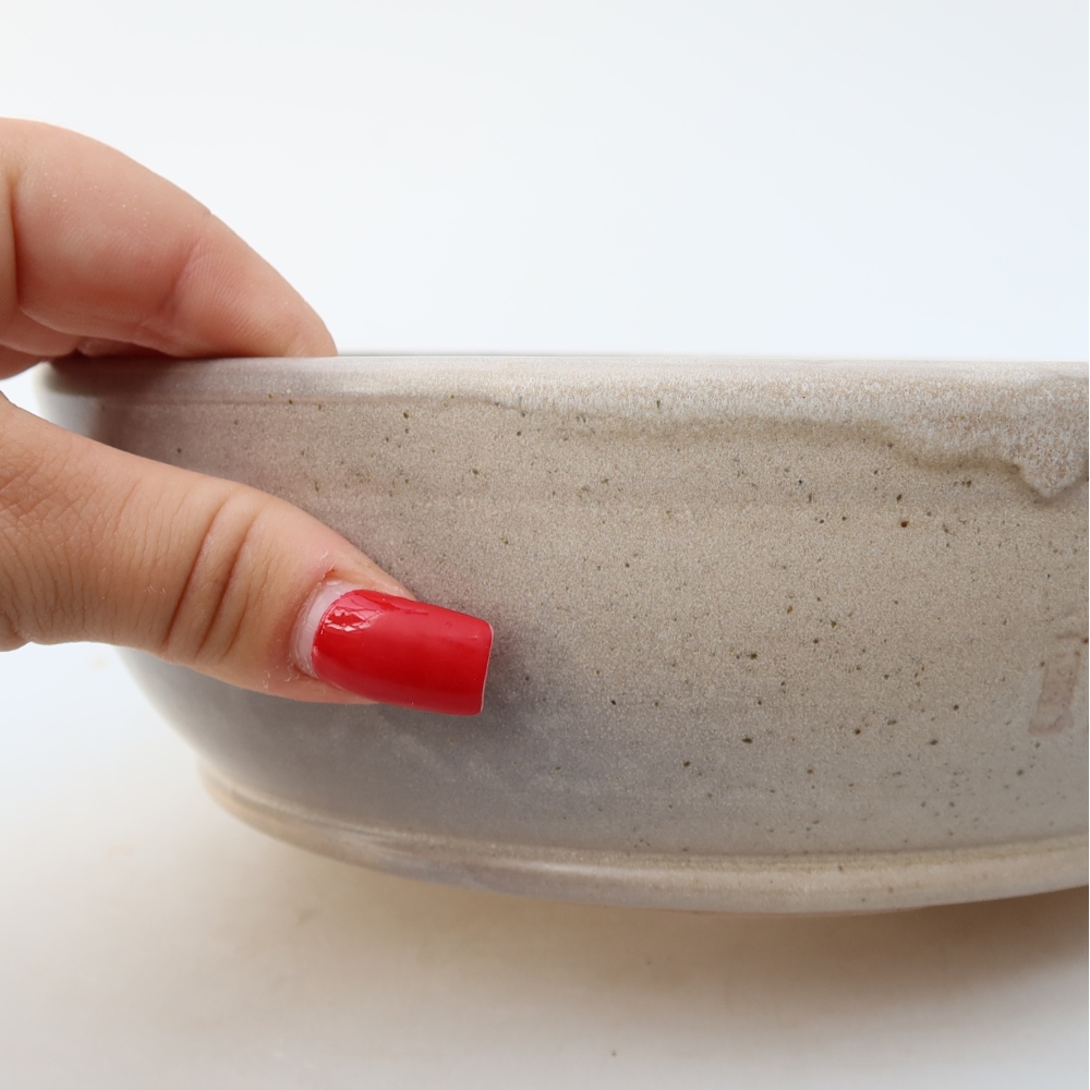Vaso da bonsai in ceramica 20 x 20 x 6,5 cm, colore beige
