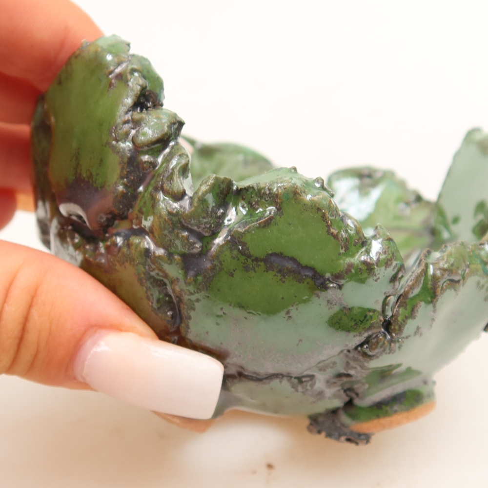 Guscio in ceramica  9 x 8,5 x 7 cm, colore verde