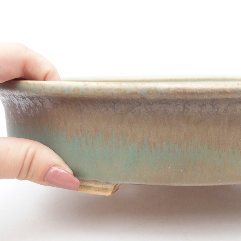 Ciotola bonsai in ceramica 26 x 23,5 x 5,5 cm, verde