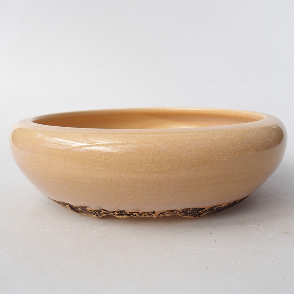 Ciotola bonsai in ceramica 19 x 19 x 7 cm, colore beige