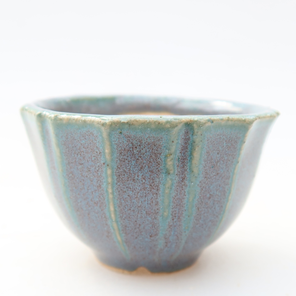 Vaso in ceramica per bonsai 5,5 x 5,5 x 3,5 cm, colore grigio