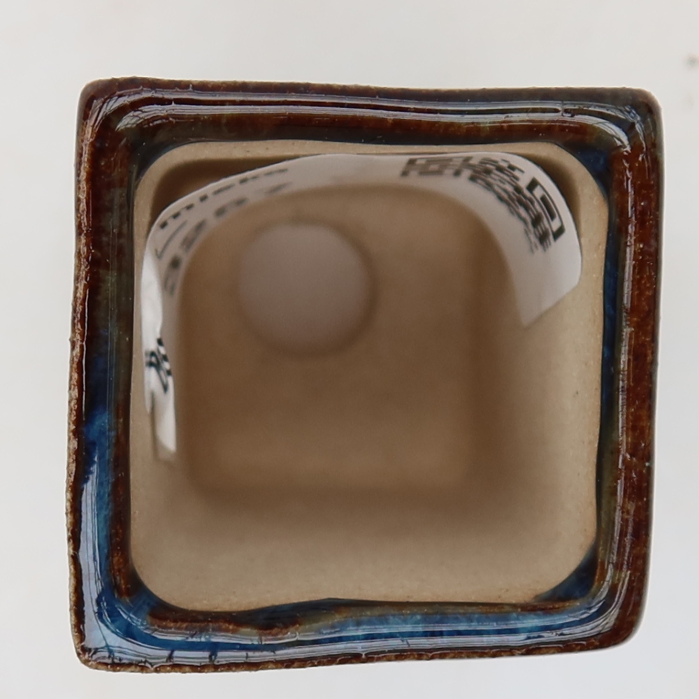 Vaso per bonsai in ceramica 3 x 3 x 5,5 cm, colore blu