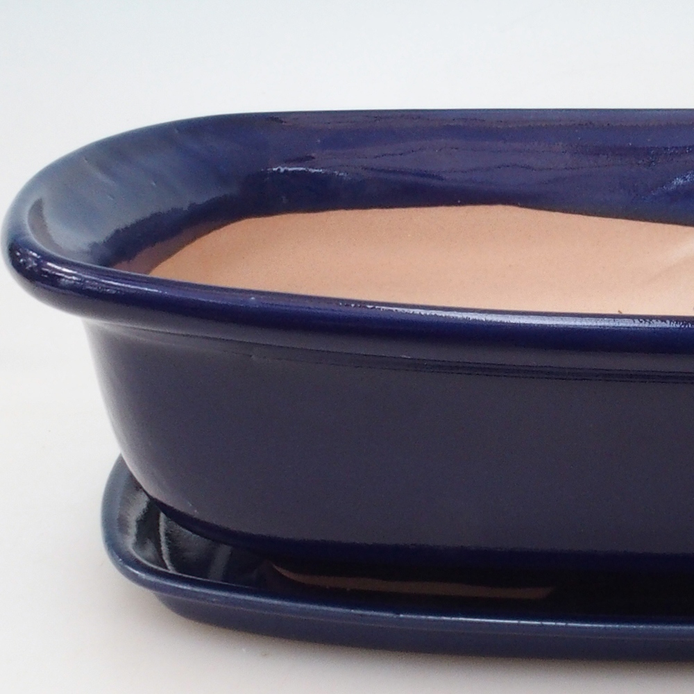 Ciotola bonsai + piattino H10 - 37 x 28 x 9 cm - blu