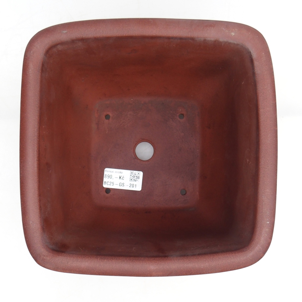 Ciotola per bonsai in ceramica 21 x 21 x 13,5 cm, marrone