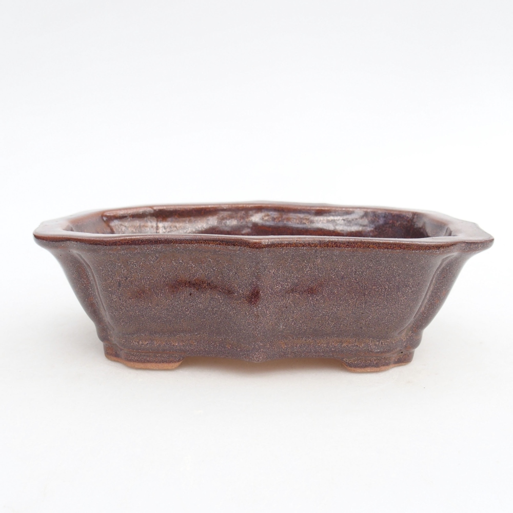 Ciotola per bonsai in ceramica 15,5 x 11,5 x 4,5 cm, marrone